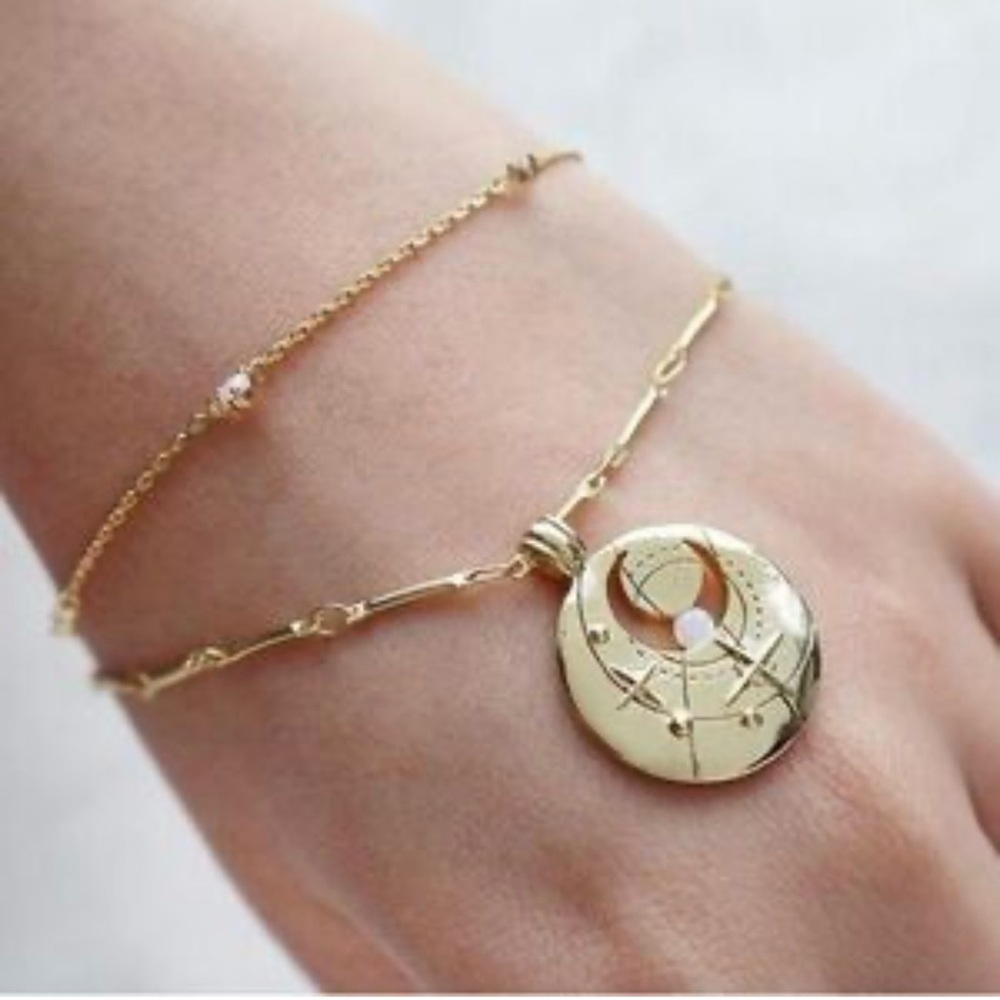 Wanderlust + Co March Aries Birthstone Double Layer Bracelet